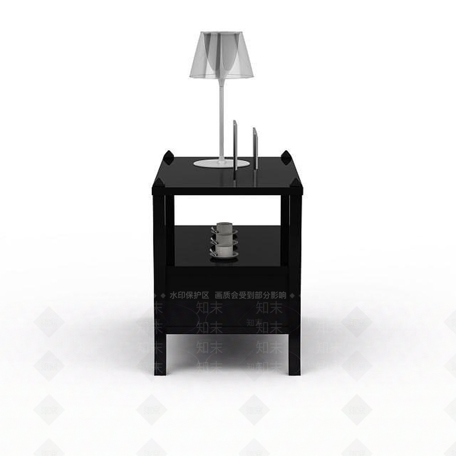 现代茶几3D模型渲染效果图
