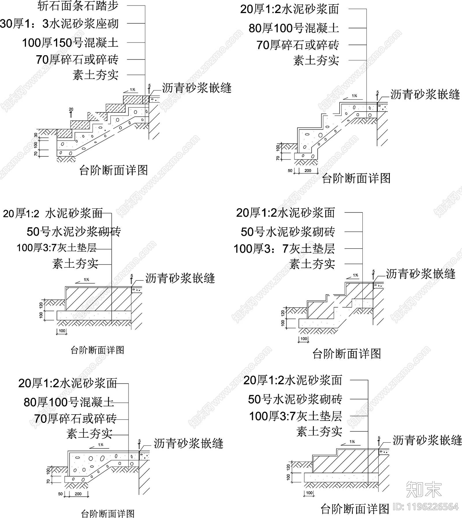 现代楼梯节点cad施工图下载【ID:1196226564】