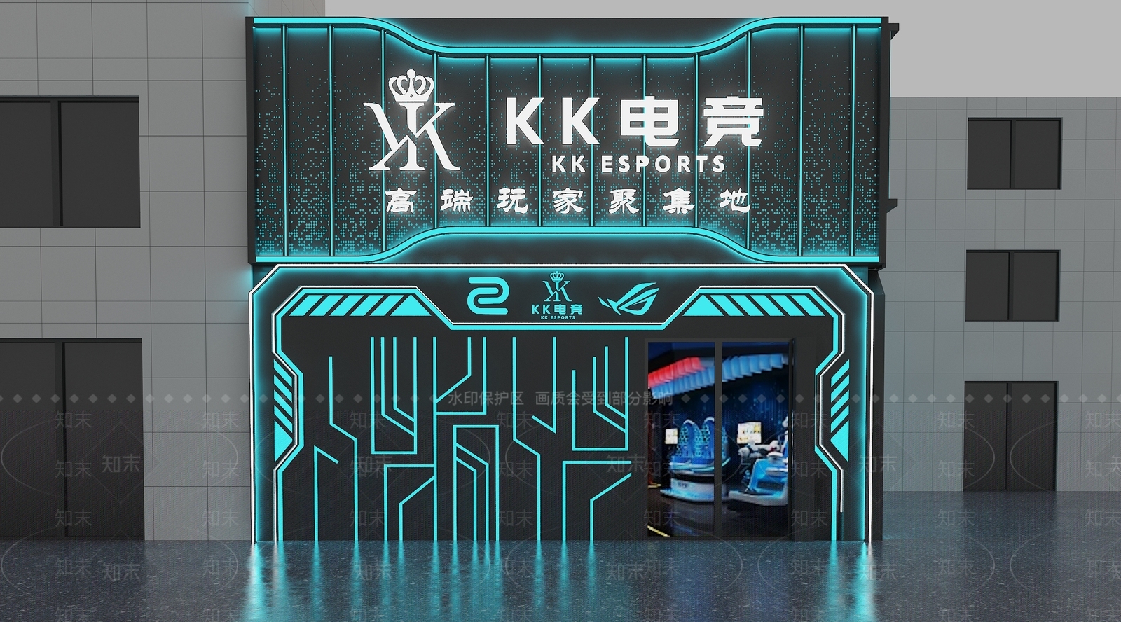 现代极简网吧网咖3D模型下载【ID:1196232707】