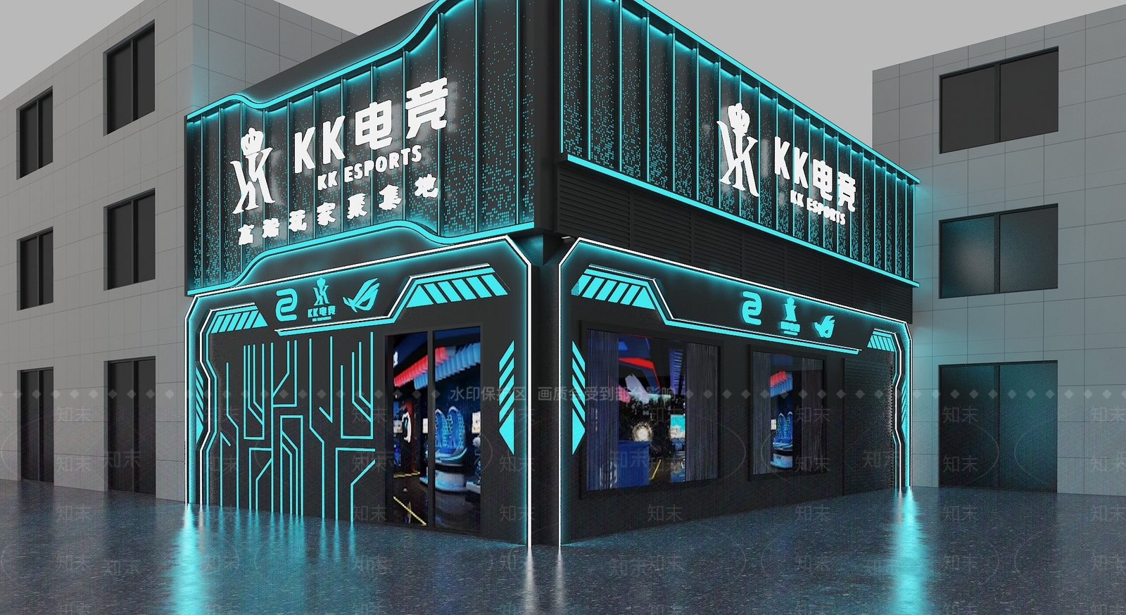 现代极简网吧网咖3D模型下载【ID:1196232707】