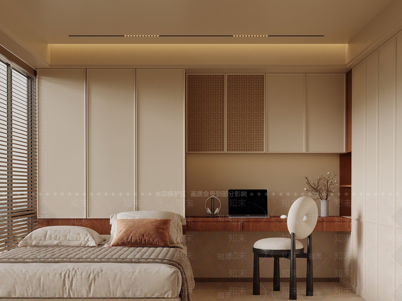 中古榻榻米卧室SU模型下载【ID:1196234888】
