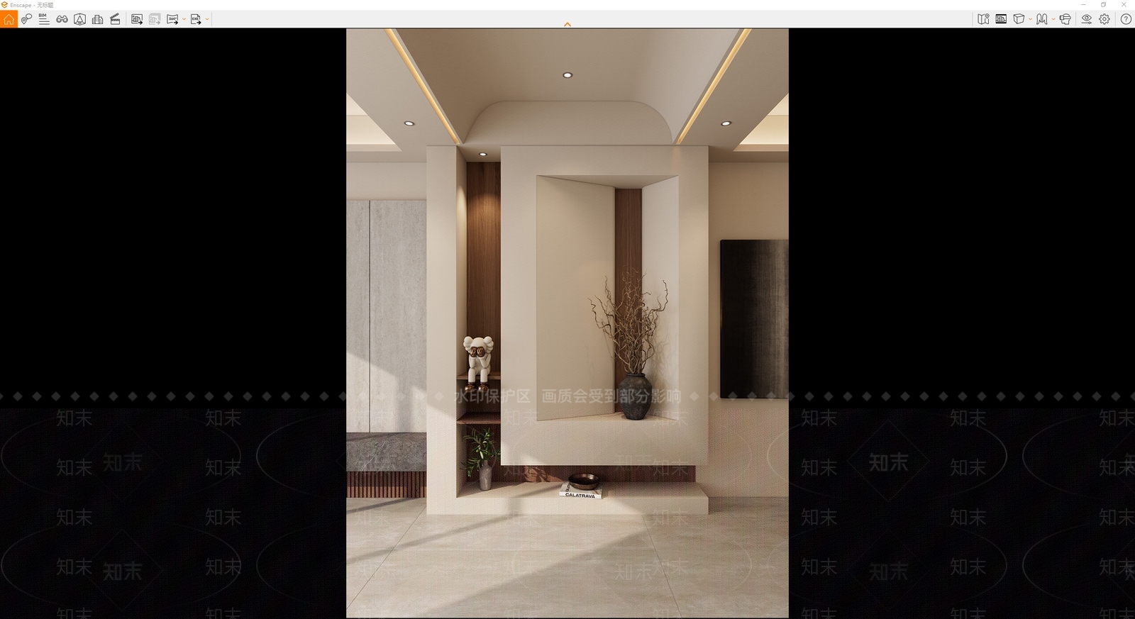 新中式禅意玄关SU模型下载【ID:1196235776】