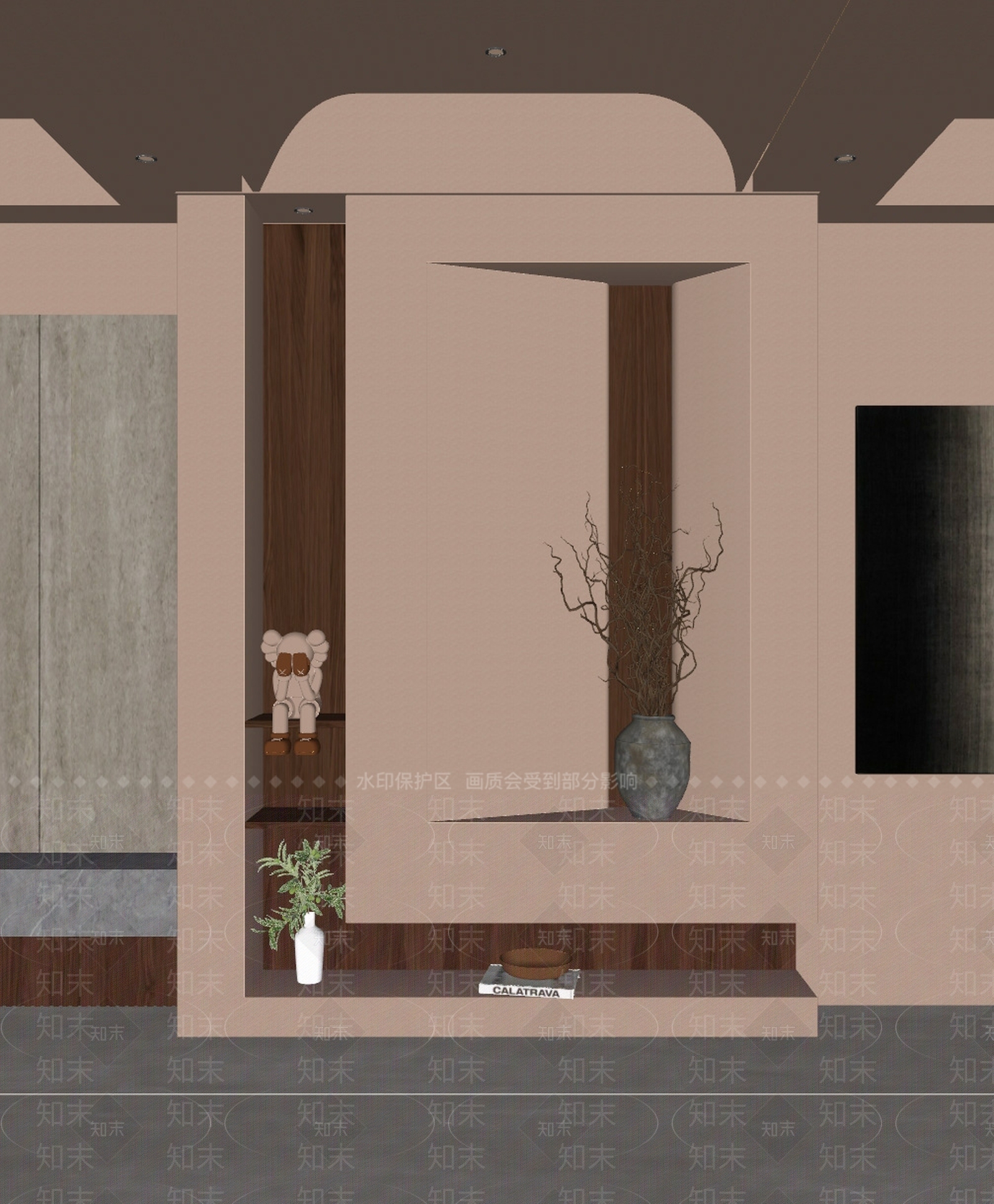 新中式禅意玄关SU模型下载【ID:1196235776】