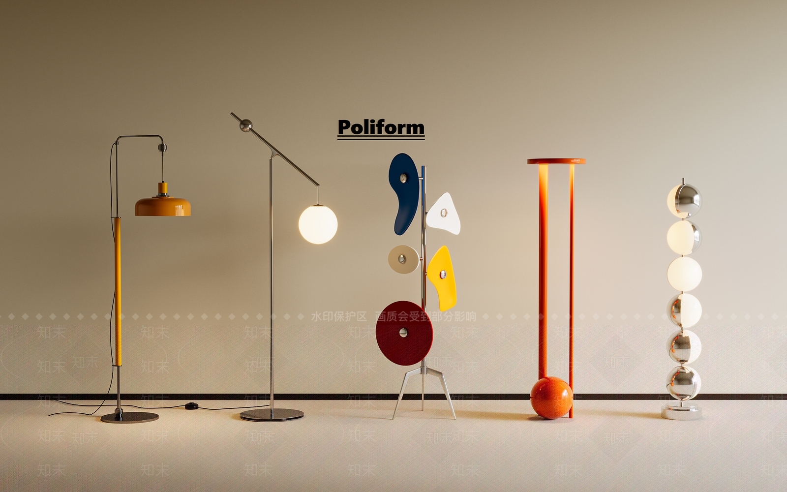 现代简约落地灯SU模型下载【ID:1196235930】