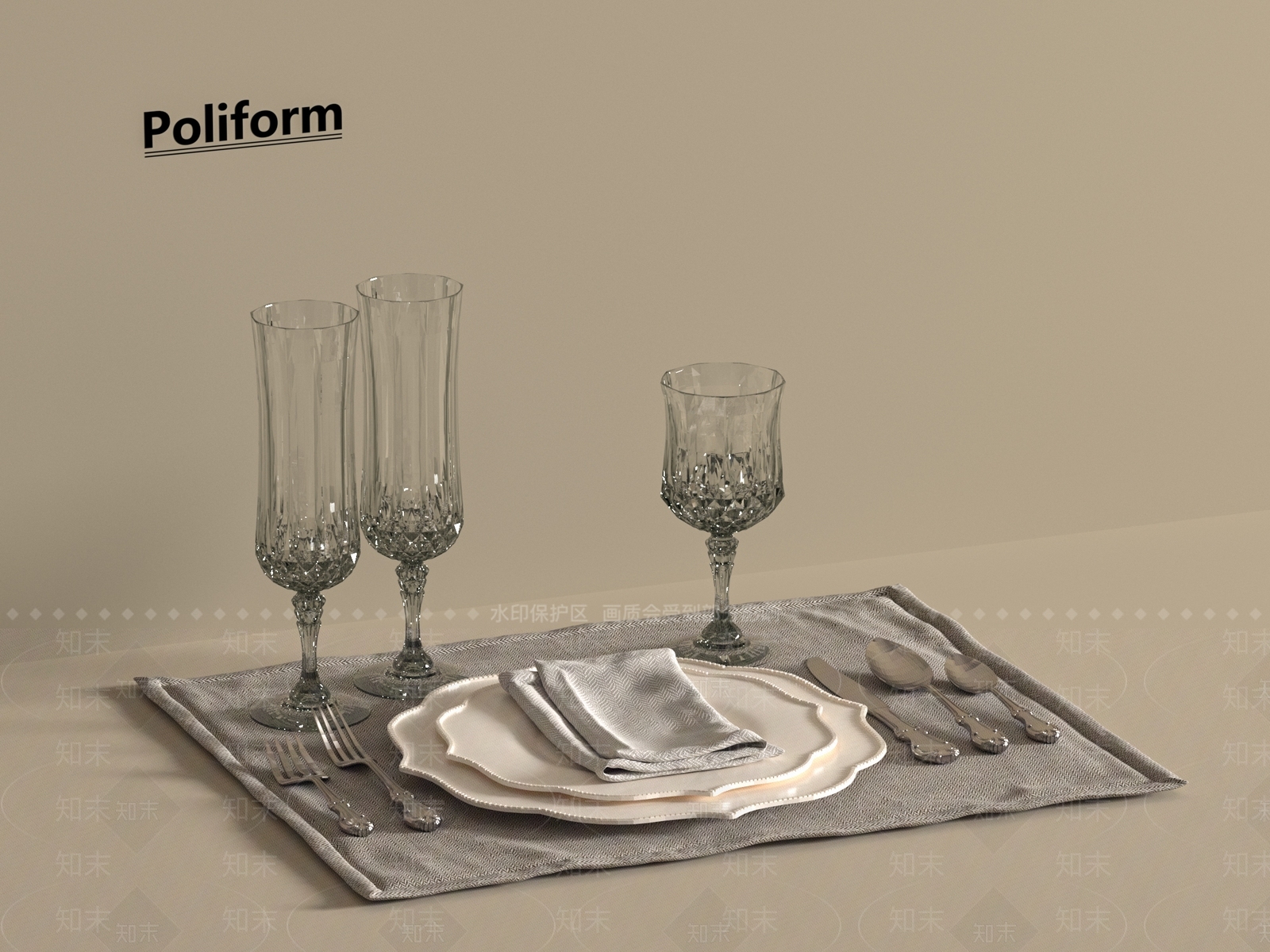 餐具3D模型下载【ID:1196238700】