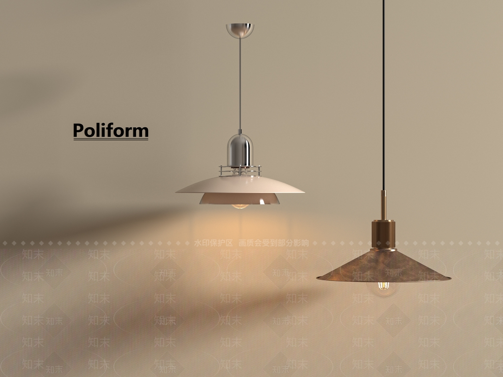 美式吧台吊灯3D模型下载【ID:1196239265】