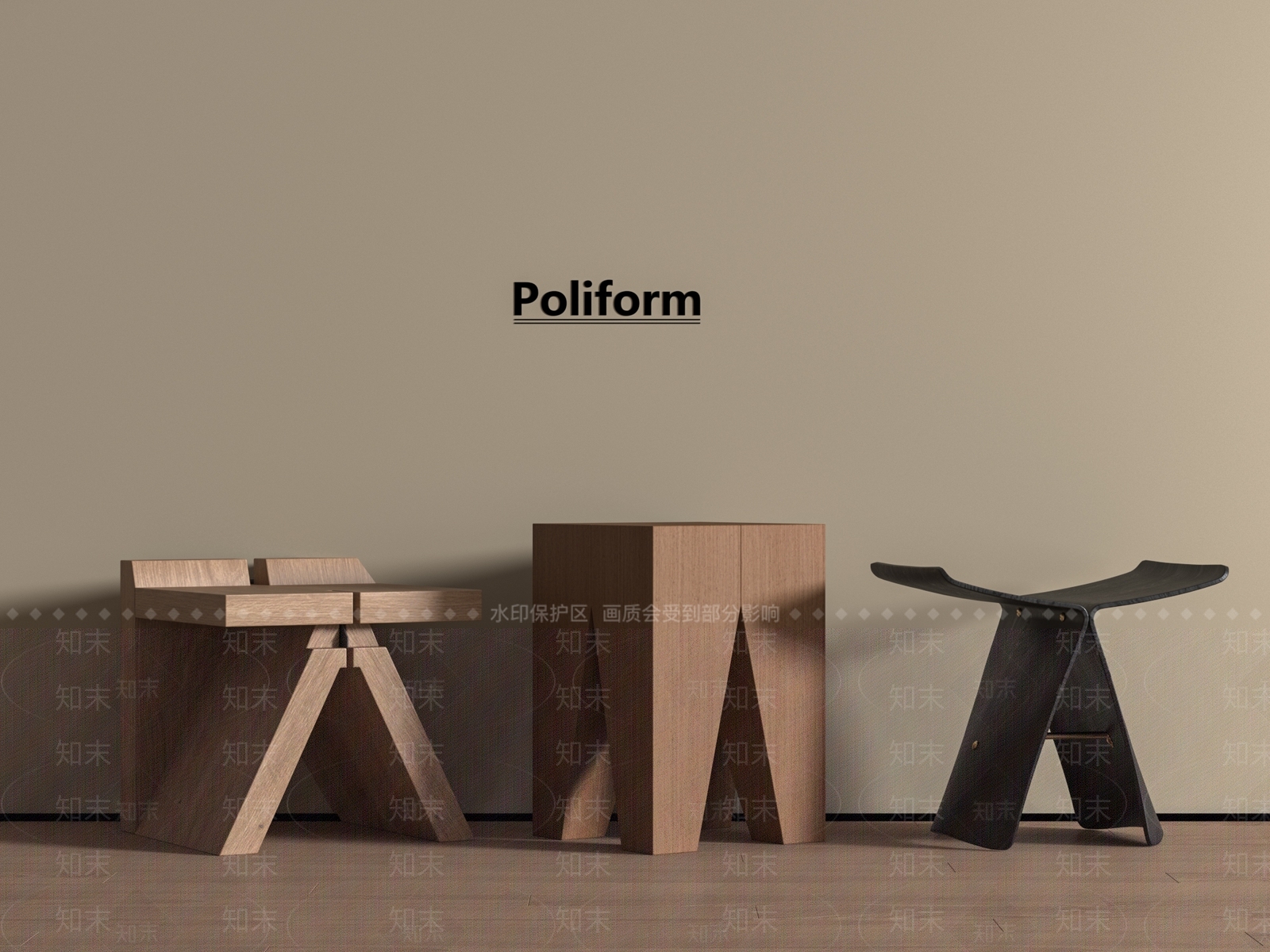 现代其他凳子3D模型下载【ID:1196240016】