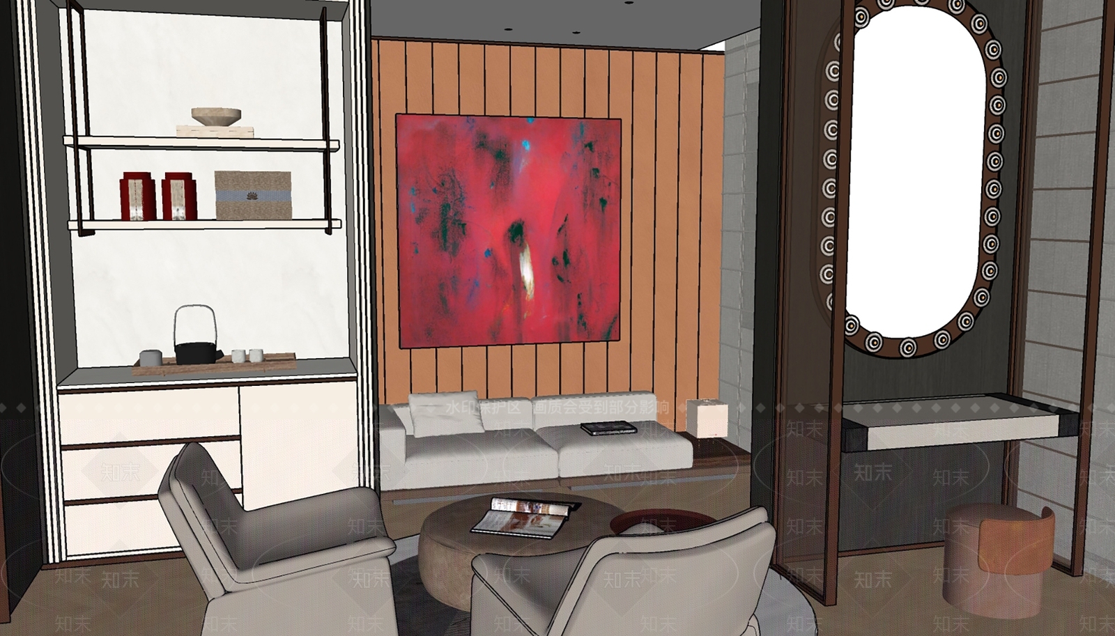 现代意式衣帽间SU模型下载【ID:1196242141】