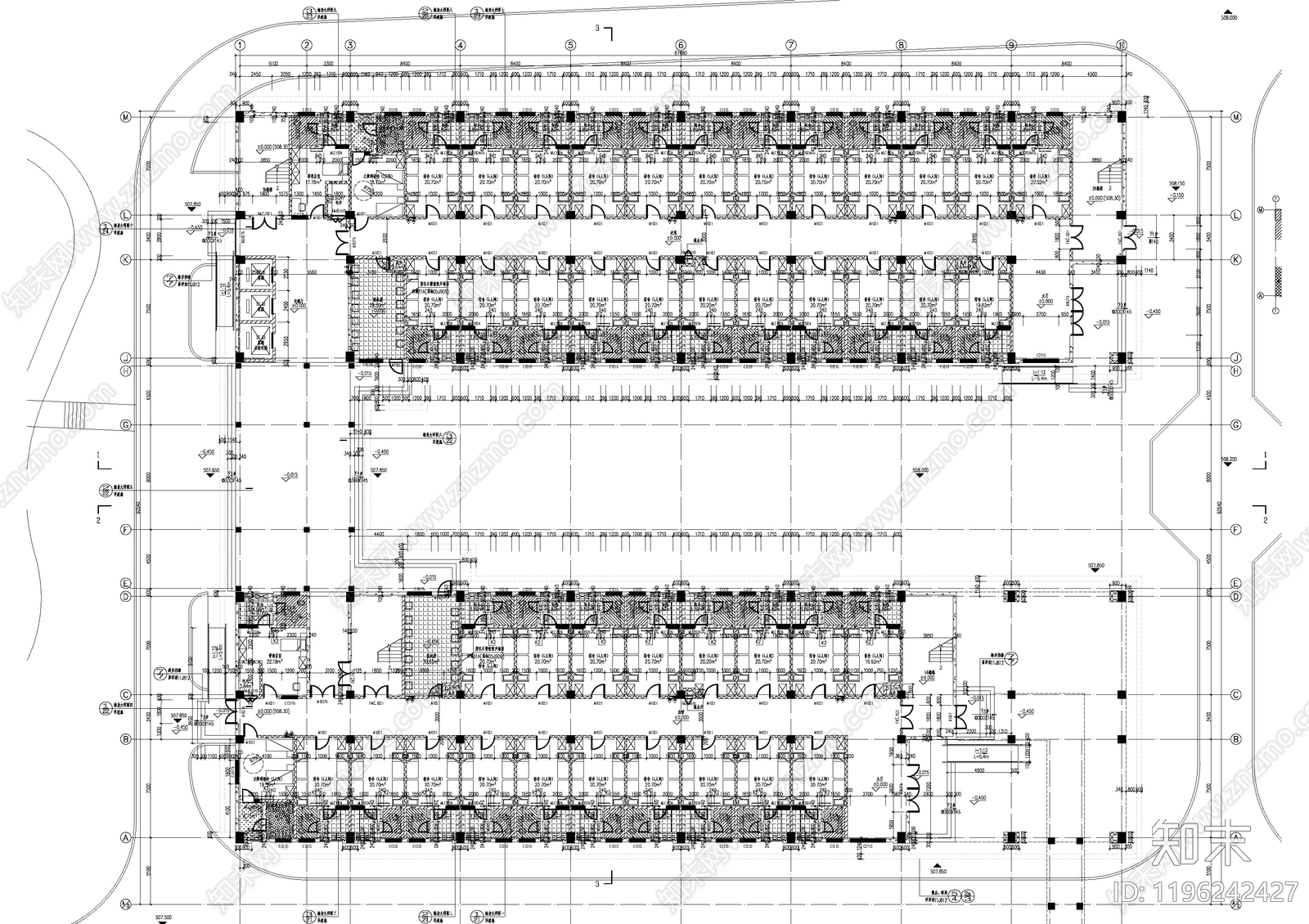 新中式学校建筑cad施工图下载【ID:1196242427】