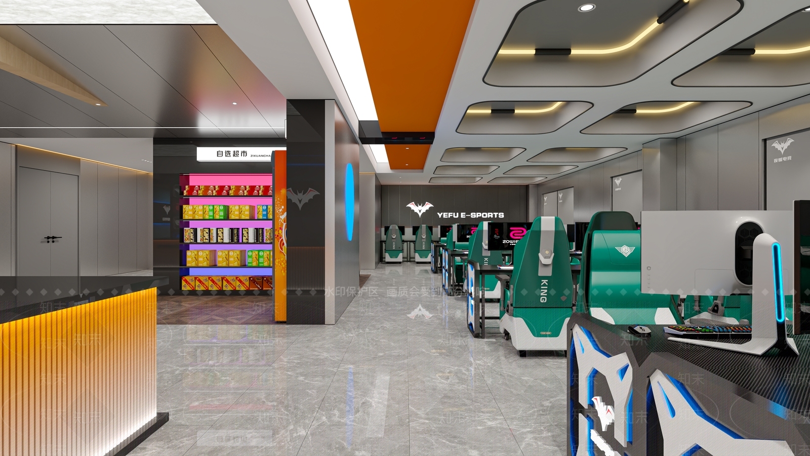 现代网吧网咖3D模型下载【ID:1196246025】