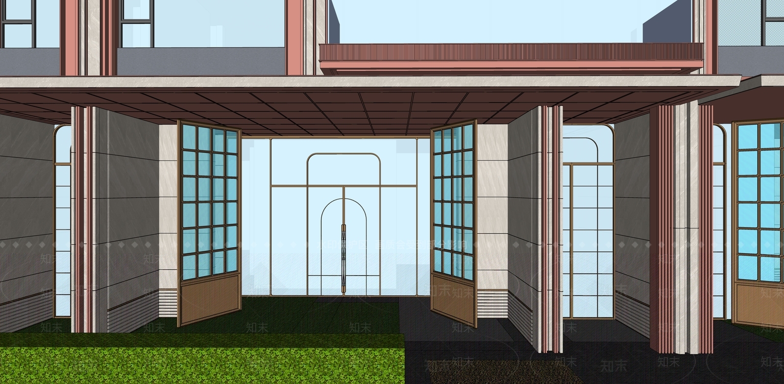 复古高层住宅SU模型下载【ID:1196247322】