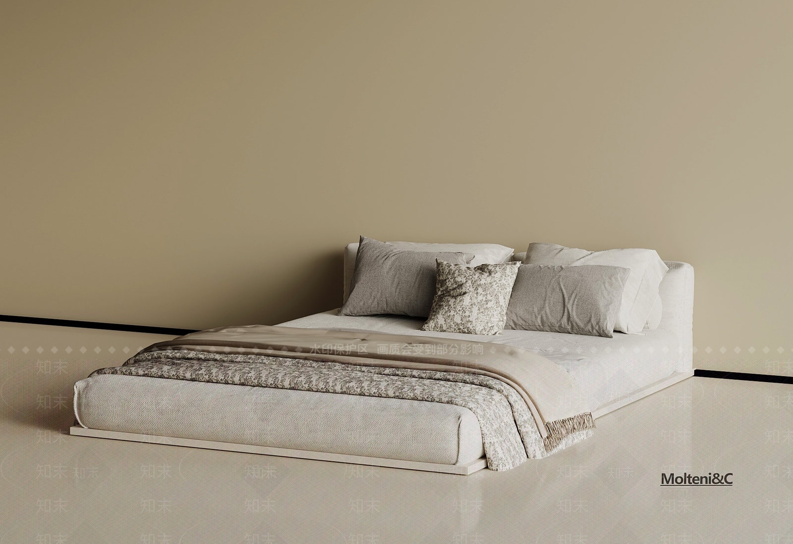 法式奶油床品SU模型下载【ID:1196248332】