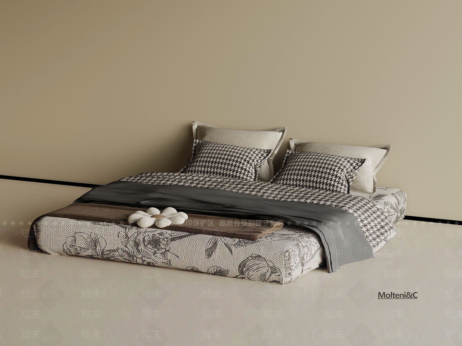 法式奶油床品SU模型下载【ID:1196250295】