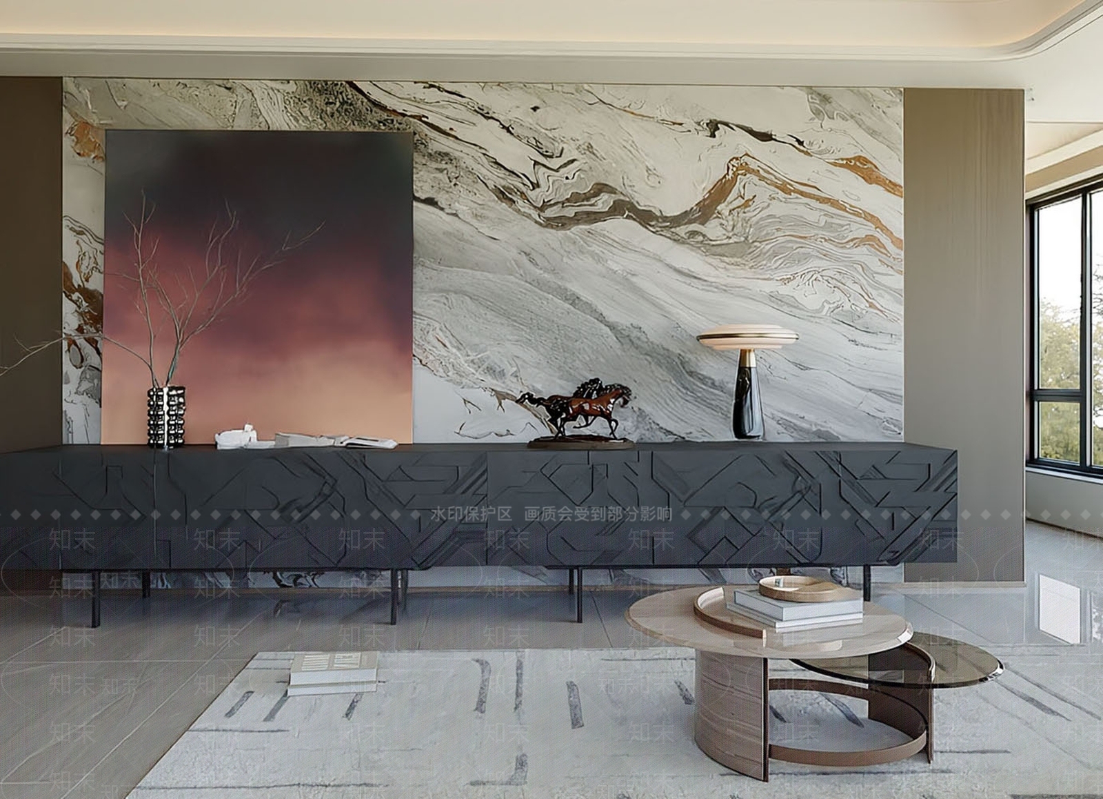 现代电视柜SU模型下载【ID:1196251159】