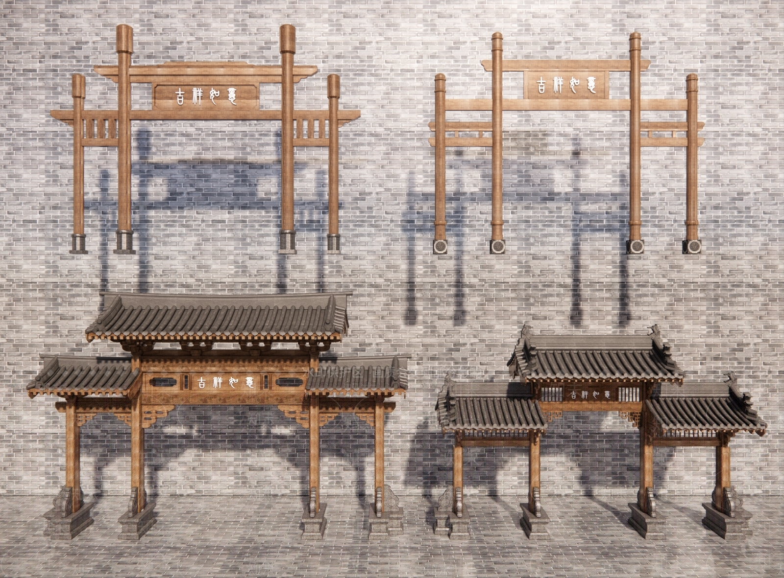现代新中式牌坊牌楼SU模型下载【ID:1196253196】