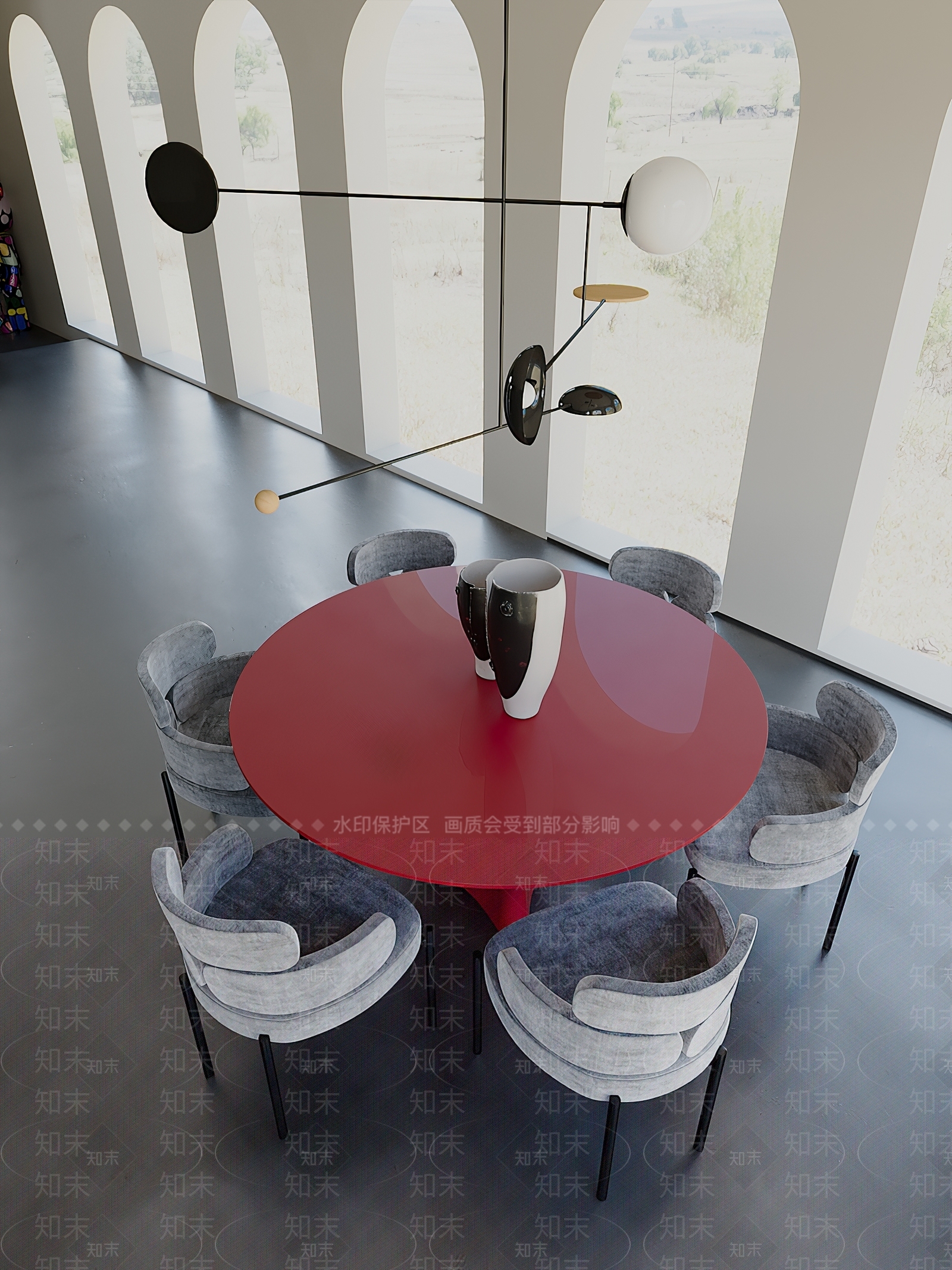 现代餐桌3D模型下载【ID:1196253715】