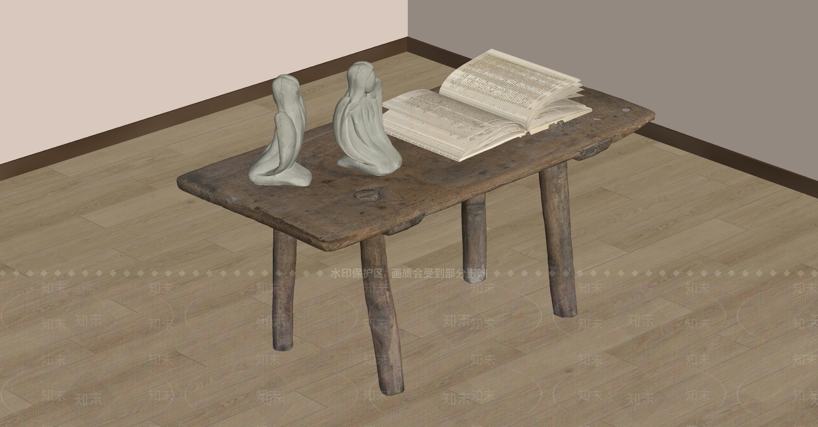 侘寂茶几SU模型下载【ID:1196254700】