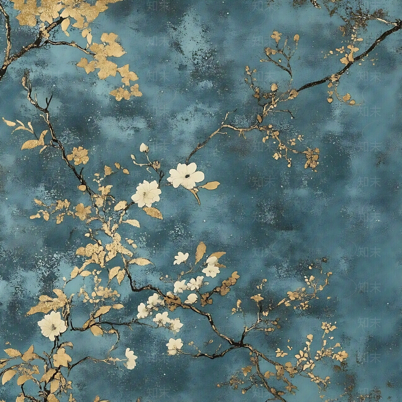 新中式花鸟壁纸贴图下载【ID:1196254938】