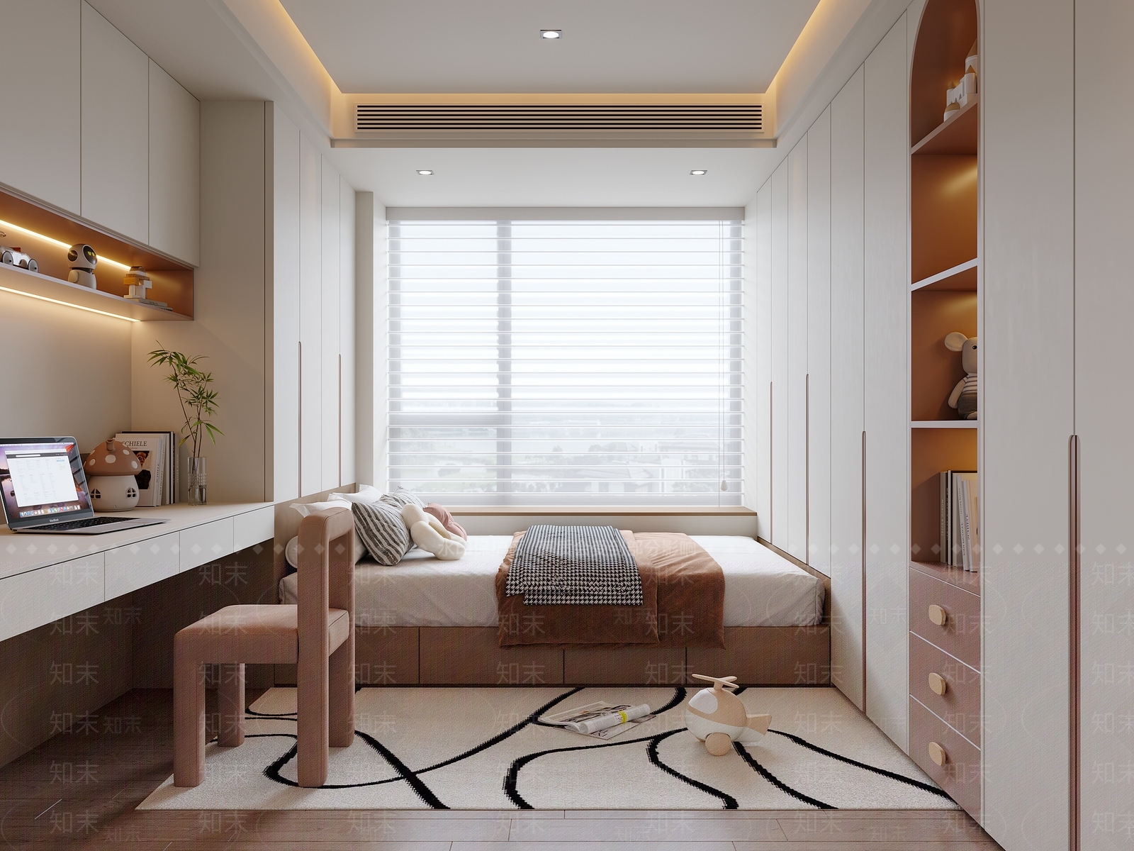 现代榻榻米卧室3D模型下载【ID:1196257133】