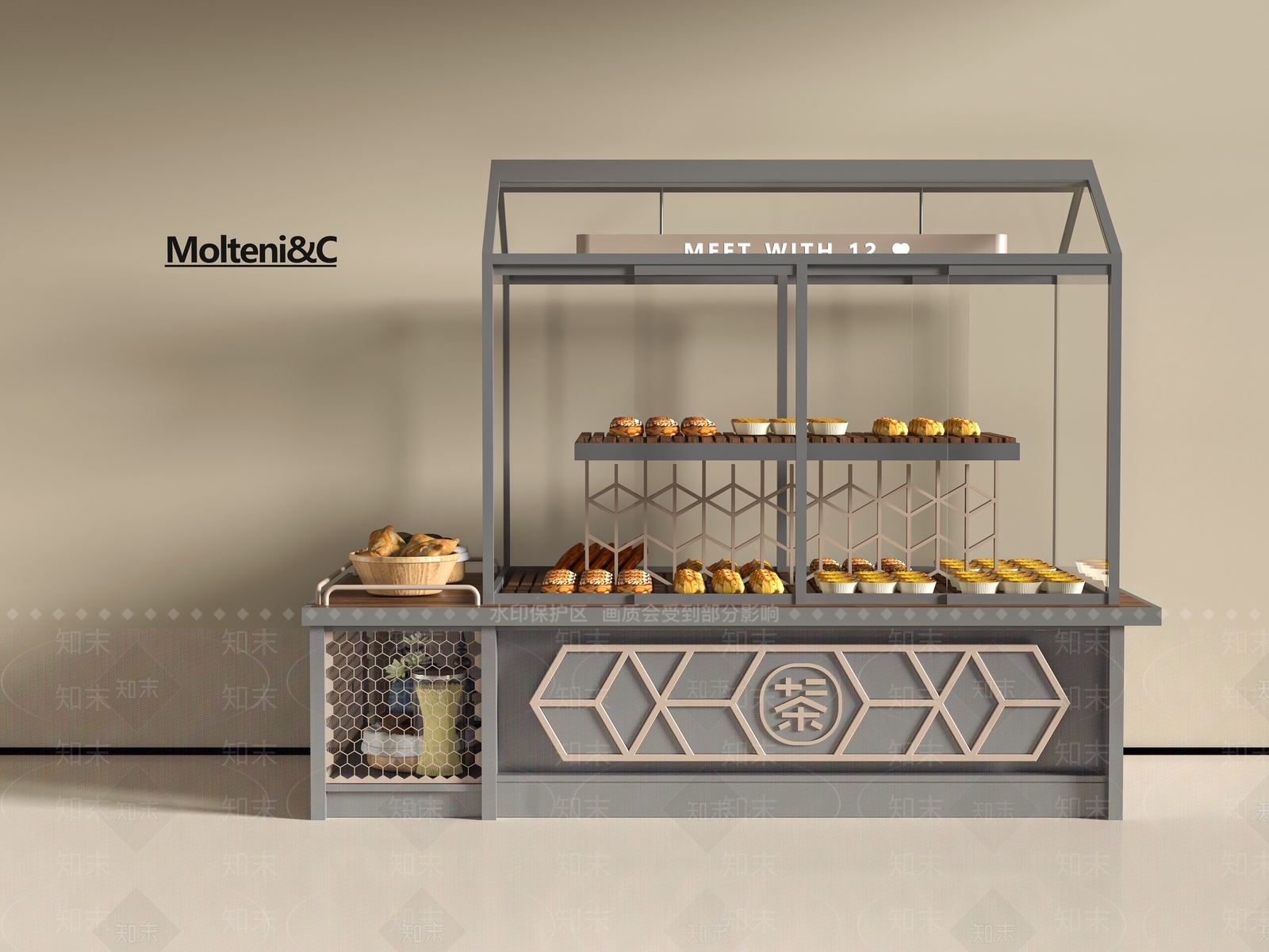 现代甜品面包店3D模型下载【ID:1196259981】
