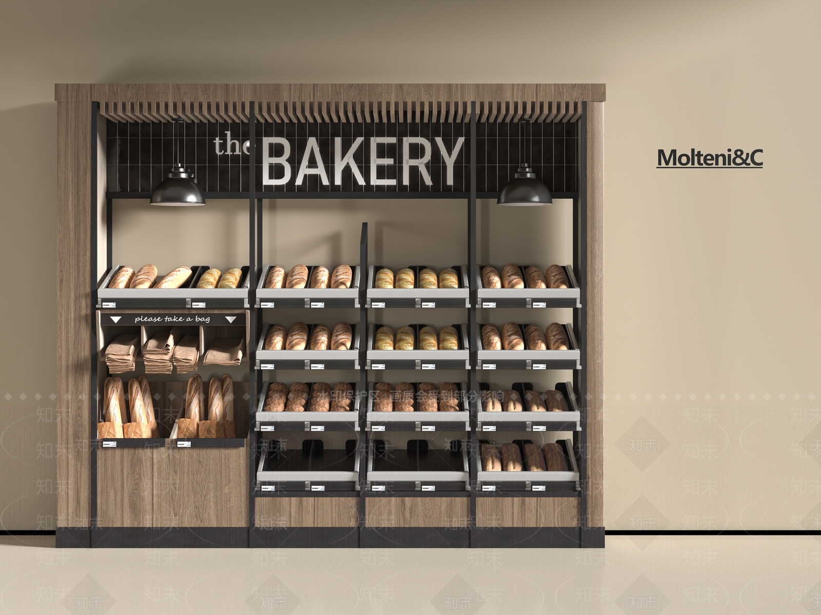 现代甜品面包店3D模型下载【ID:1196259934】