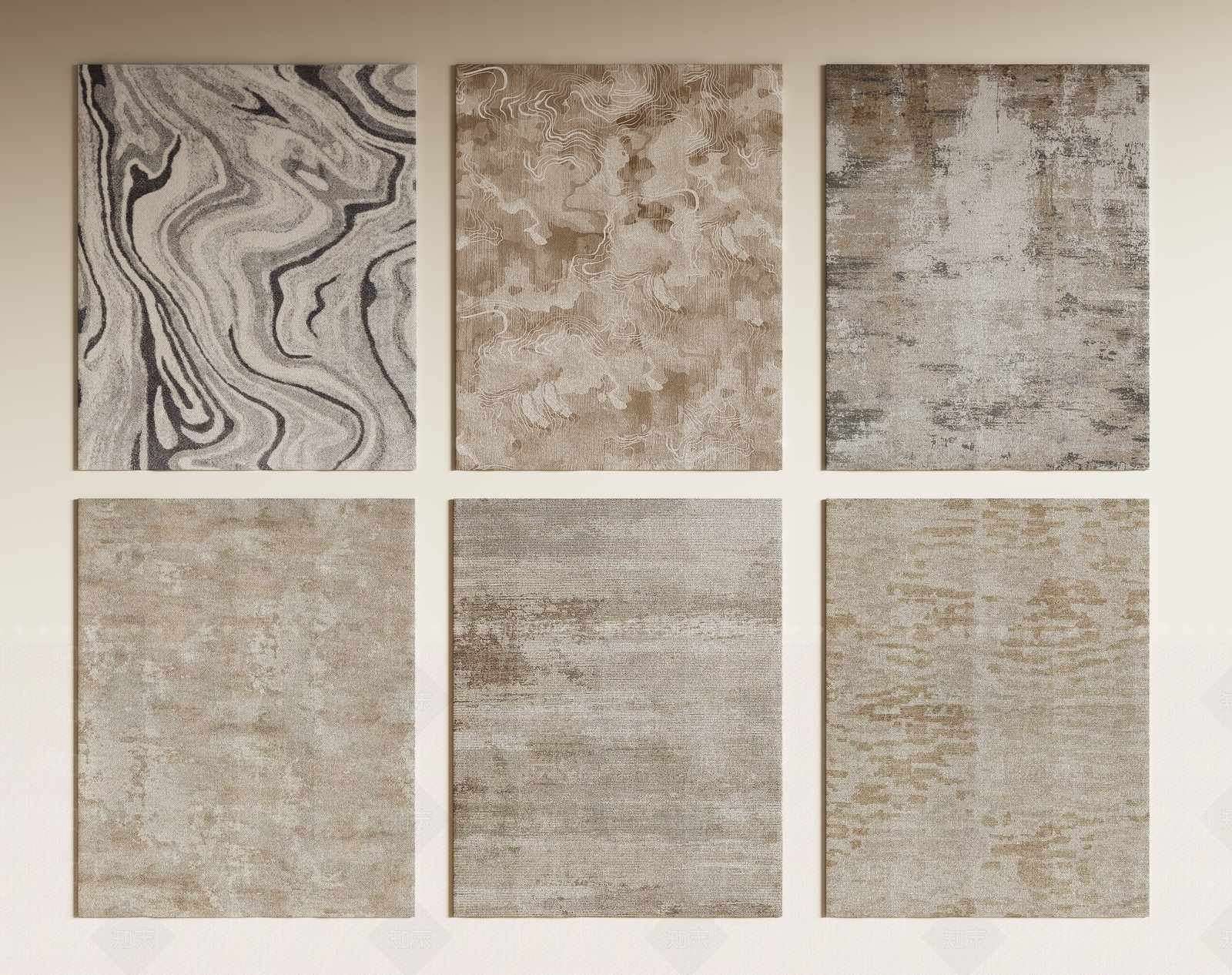 新中式中式地毯3D模型下载【ID:1196261327】