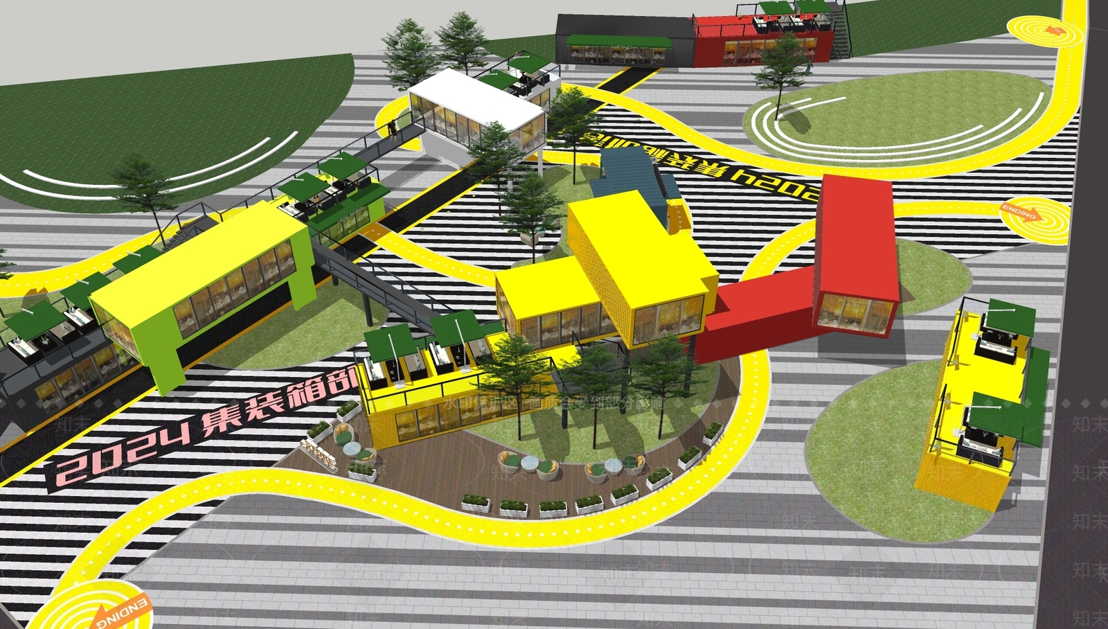 现代房车营地SU模型下载【ID:1196262476】