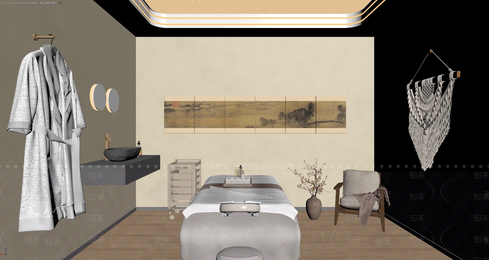 现代禅意足浴店3D模型下载【ID:1196267020】