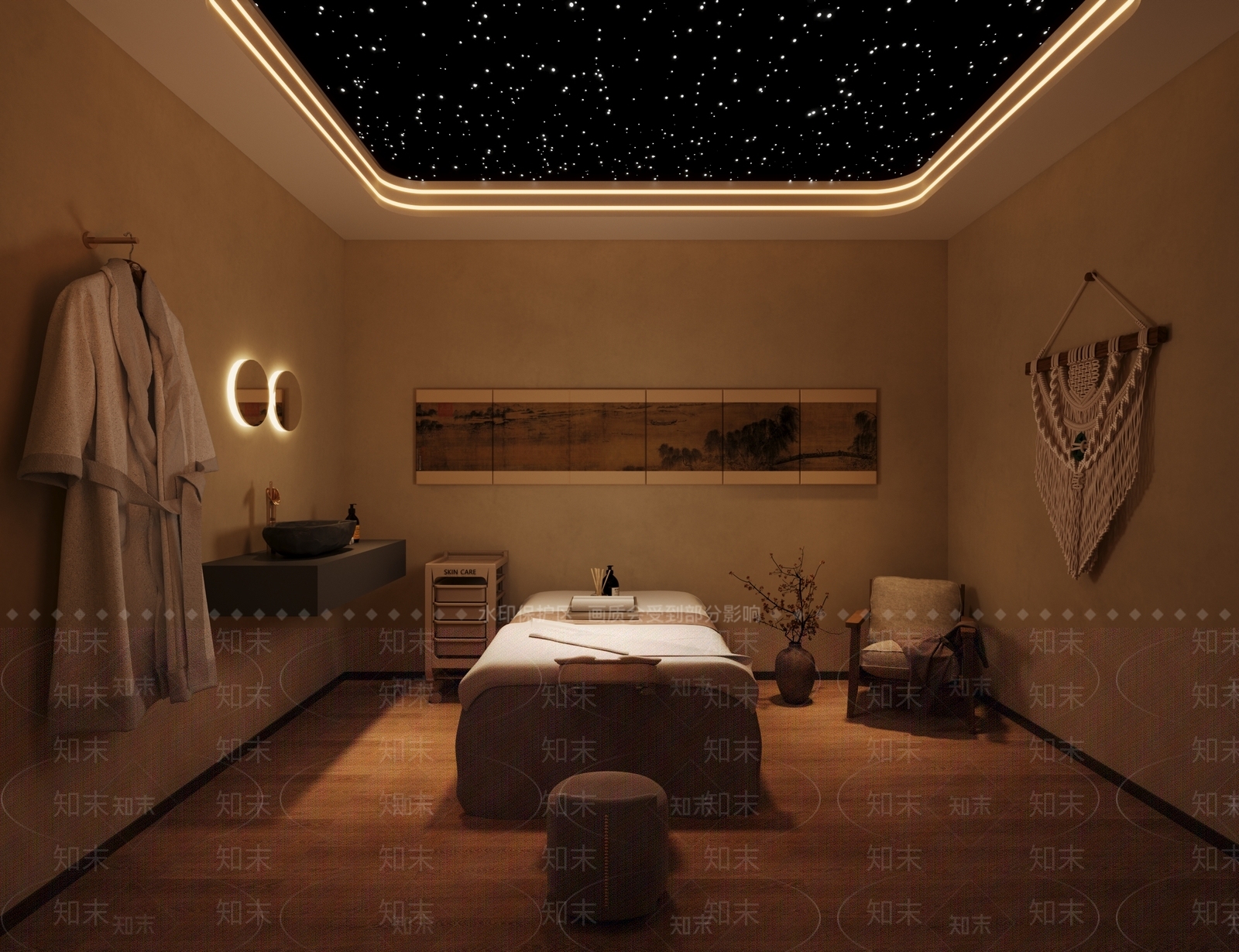 现代禅意足浴店3D模型下载【ID:1196267020】