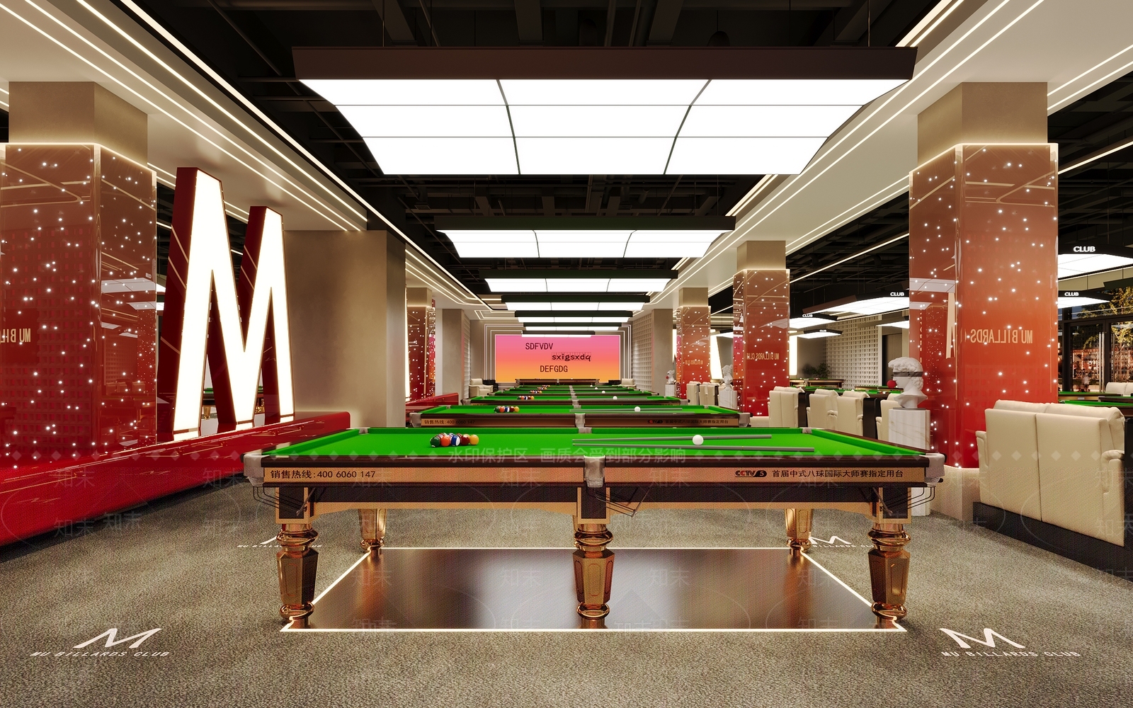 现代台球室3D模型下载【ID:1215148595】