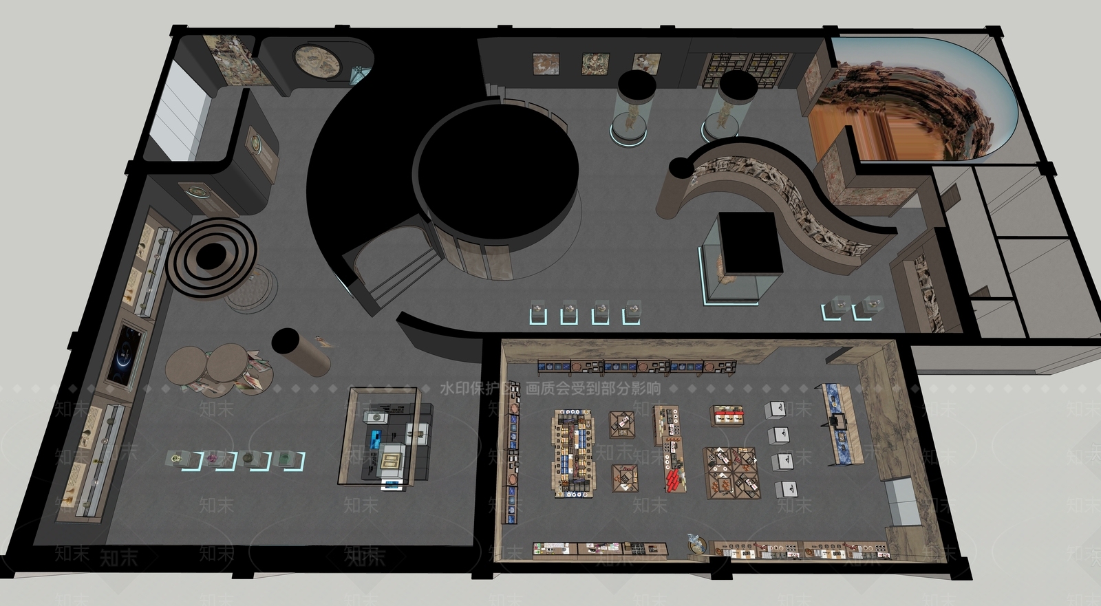 现代文创展厅SU模型下载【ID:1196269892】