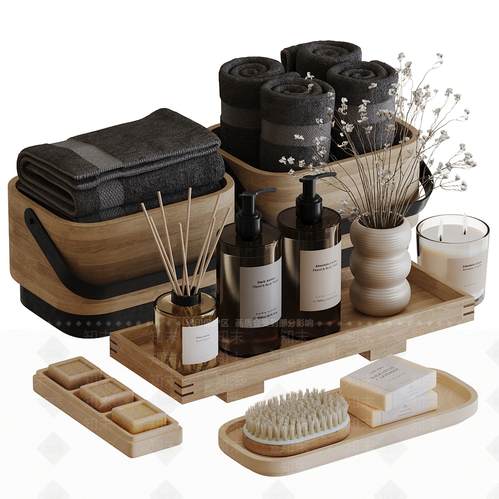 洗浴用品3D模型下载【ID:1196269175】