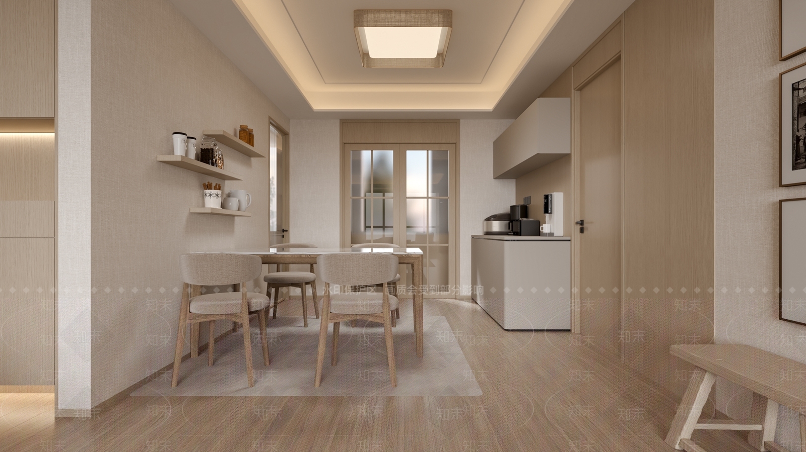 现代原木客餐厅3D模型下载【ID:1196271293】