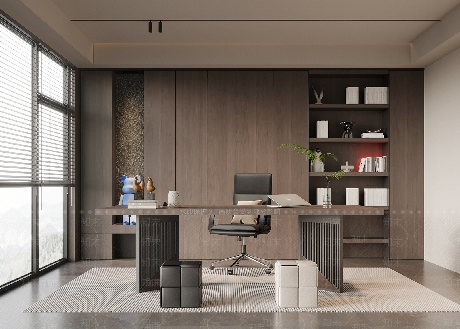意式书房3D模型下载【ID:1196270717】