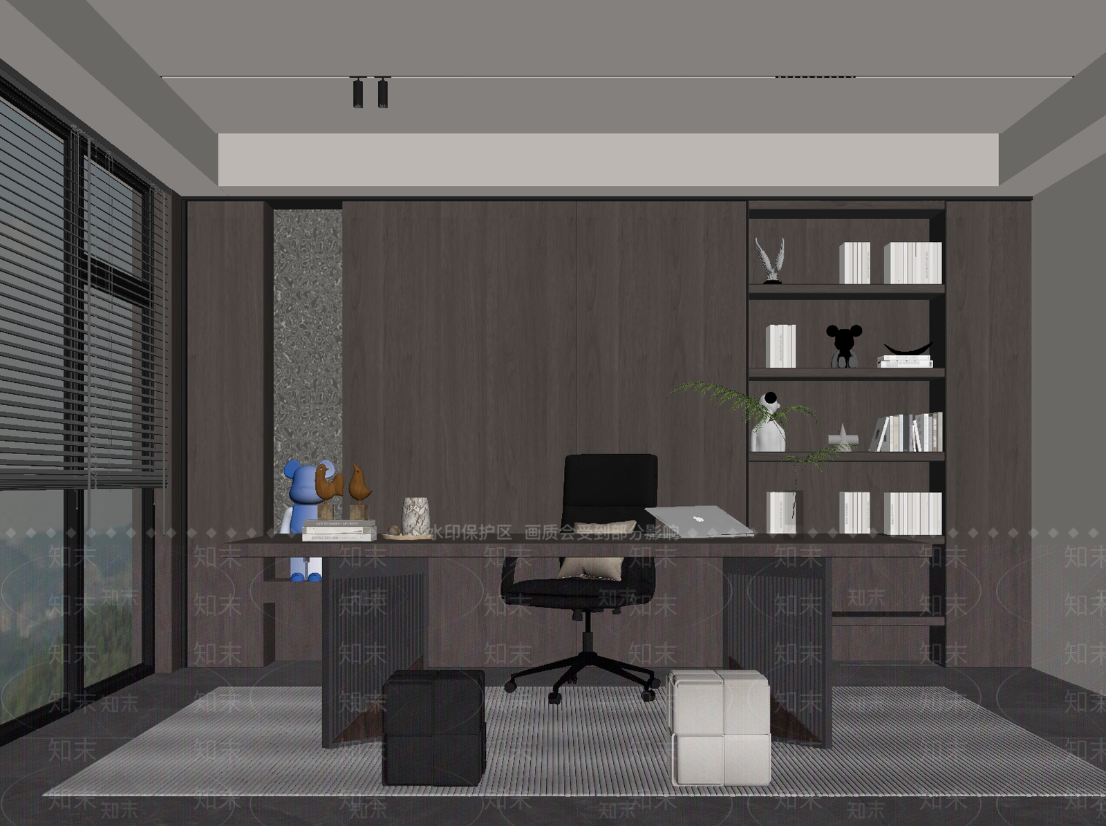 意式书房SU模型下载【ID:1196270859】