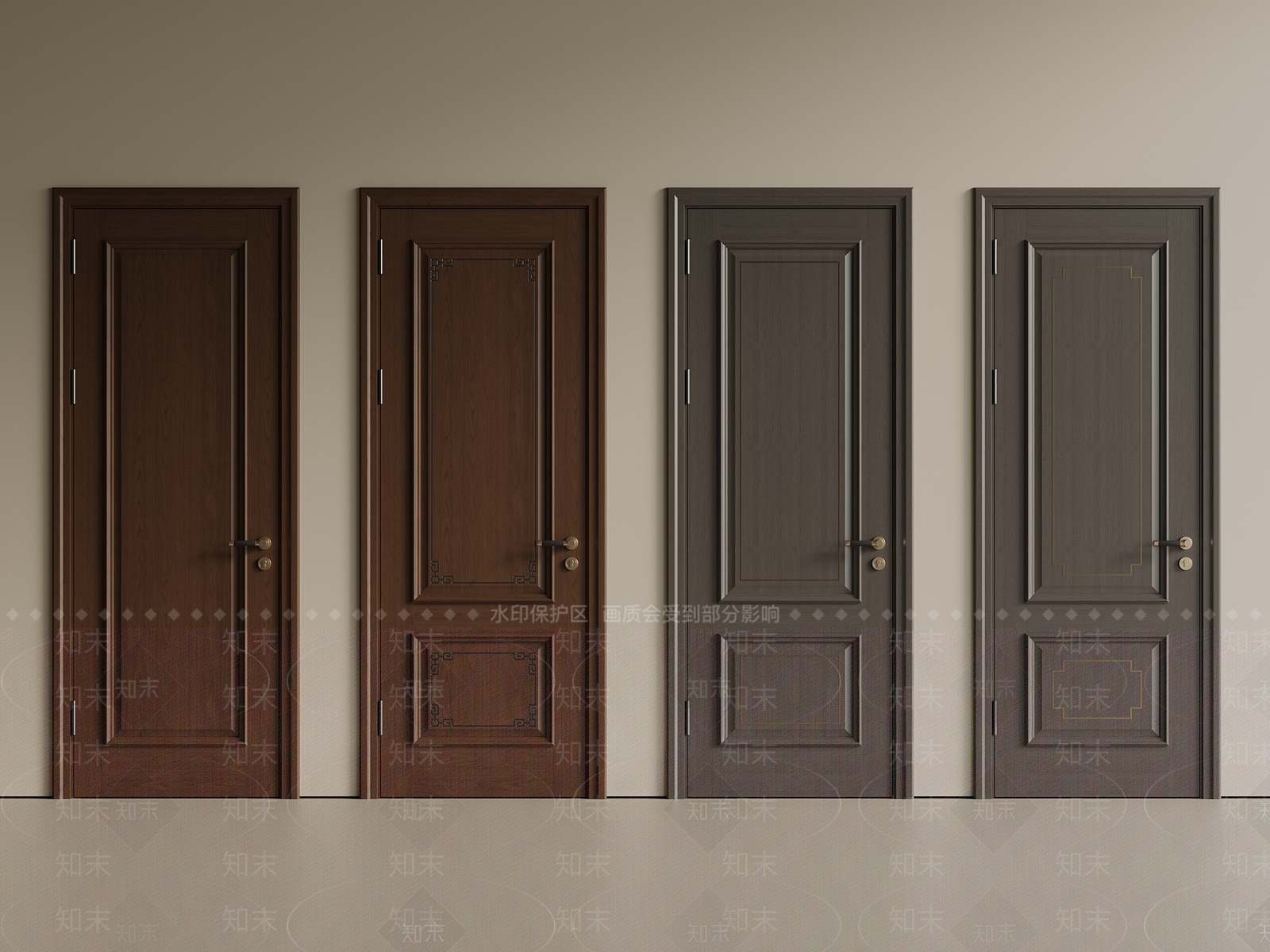 新中式中古平开门3D模型下载【ID:1196272166】