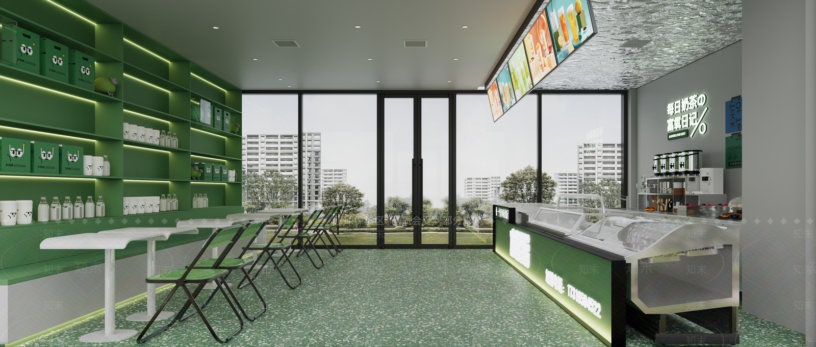 现代工业奶茶店3D模型下载【ID:1196273771】