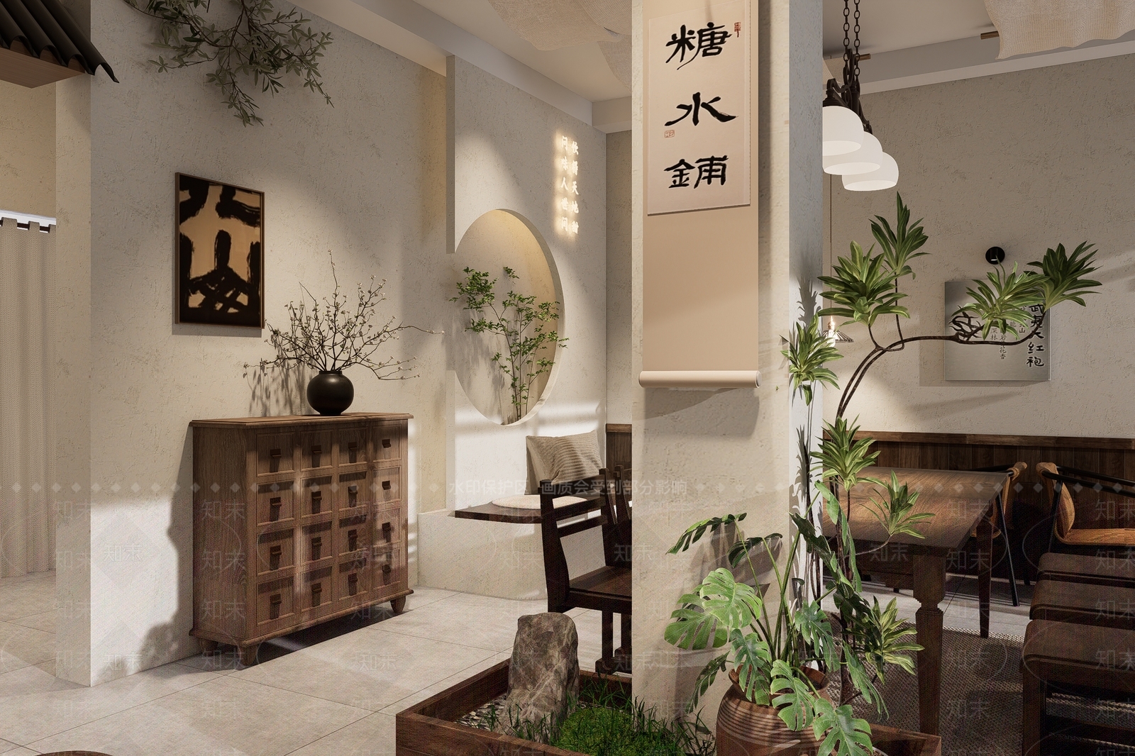 新中式中古茶馆SU模型下载【ID:1196276212】