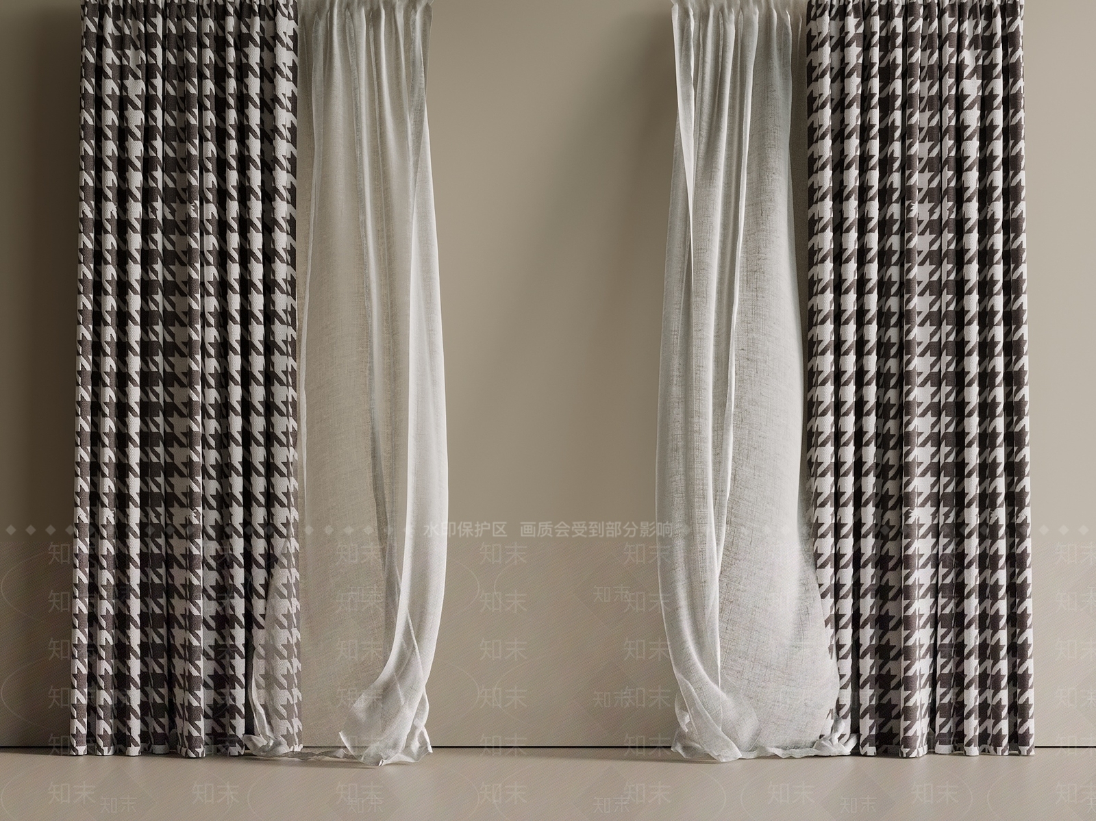 法式美式通用窗帘3D模型下载【ID:1196274115】