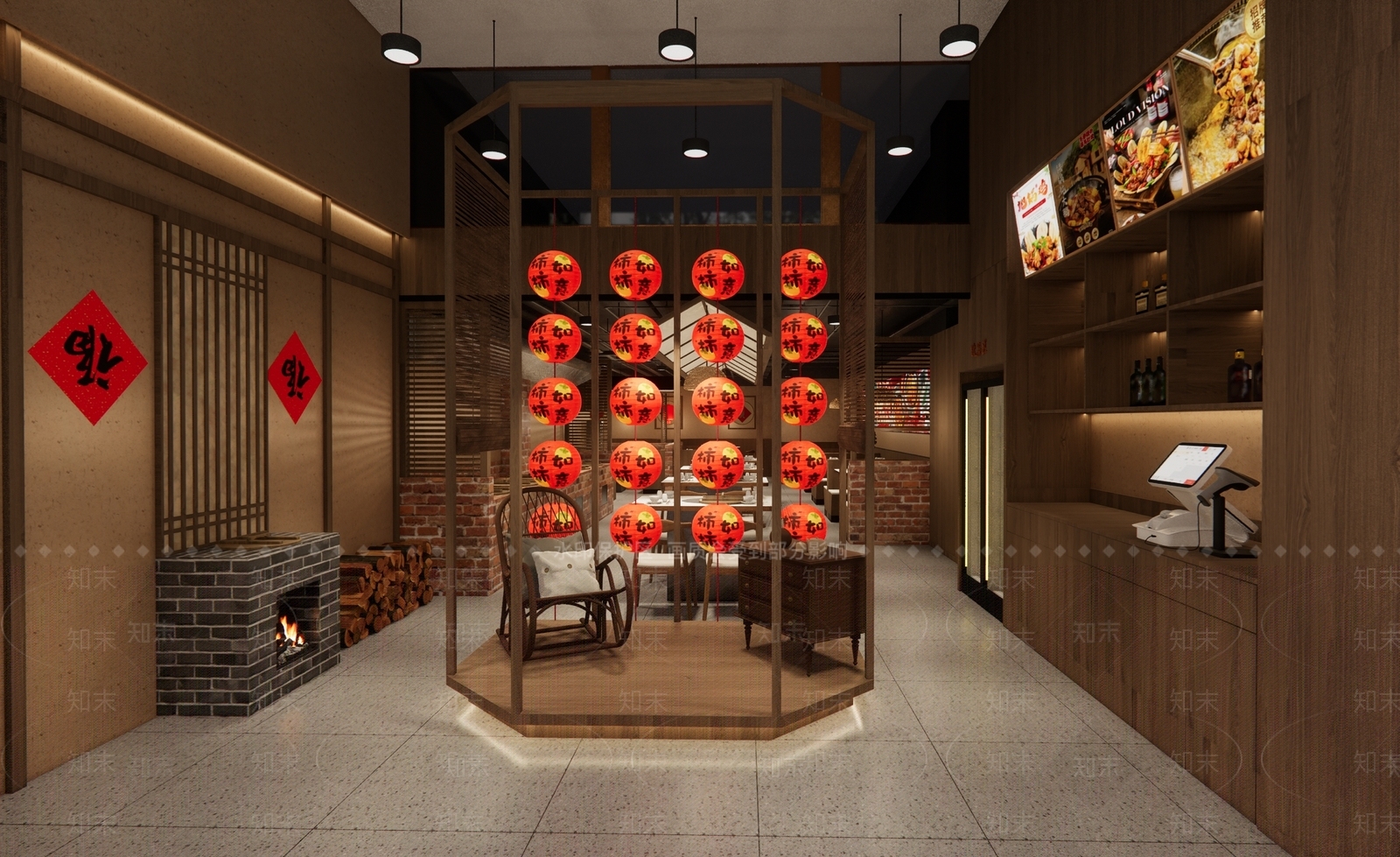 中式新中式中餐厅SU模型下载【ID:1196275651】