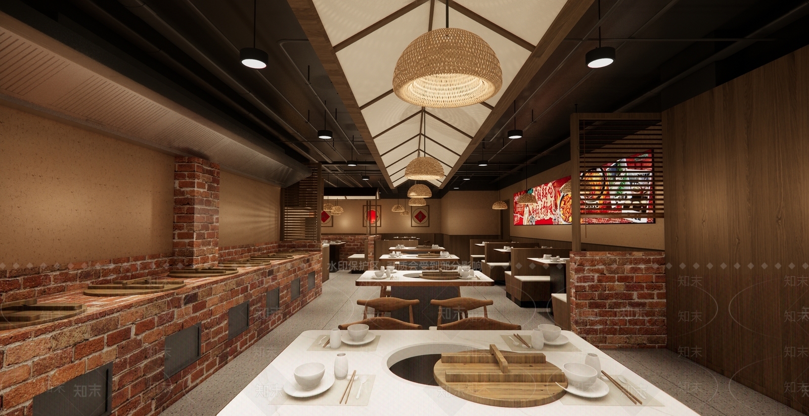 中式新中式中餐厅SU模型下载【ID:1196275651】