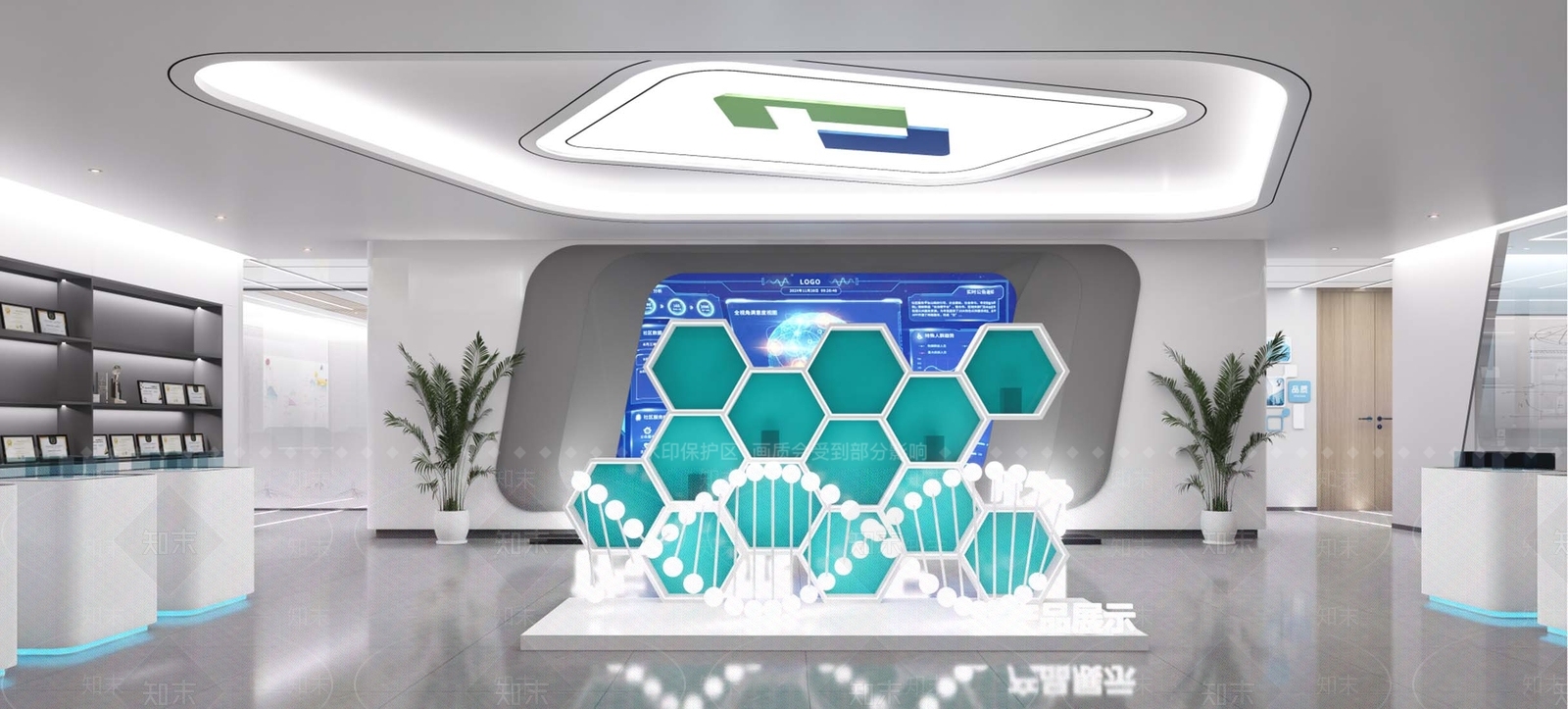 现代办公大厅3D模型下载【ID:1196281445】