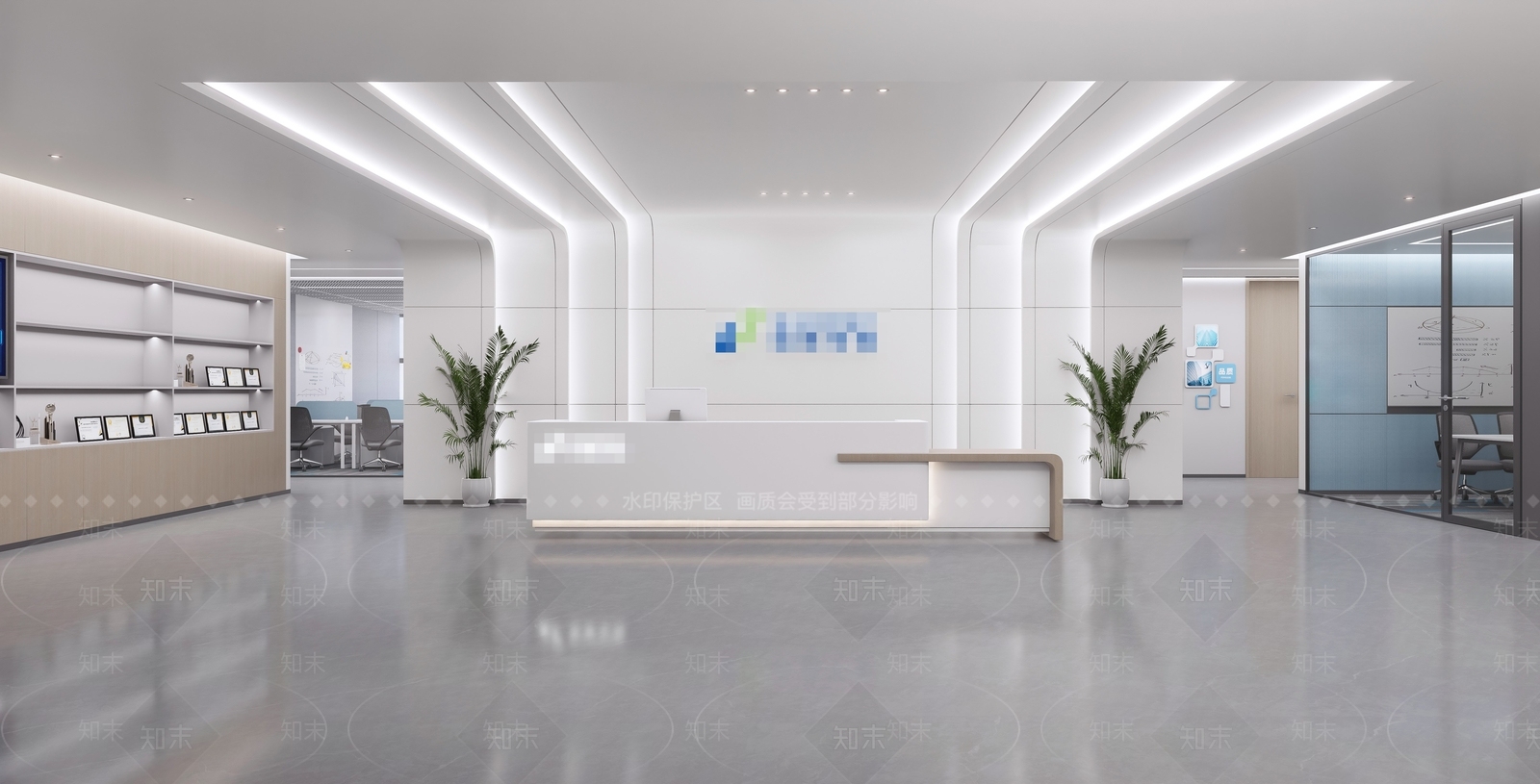 现代办公大厅3D模型下载【ID:1196281724】