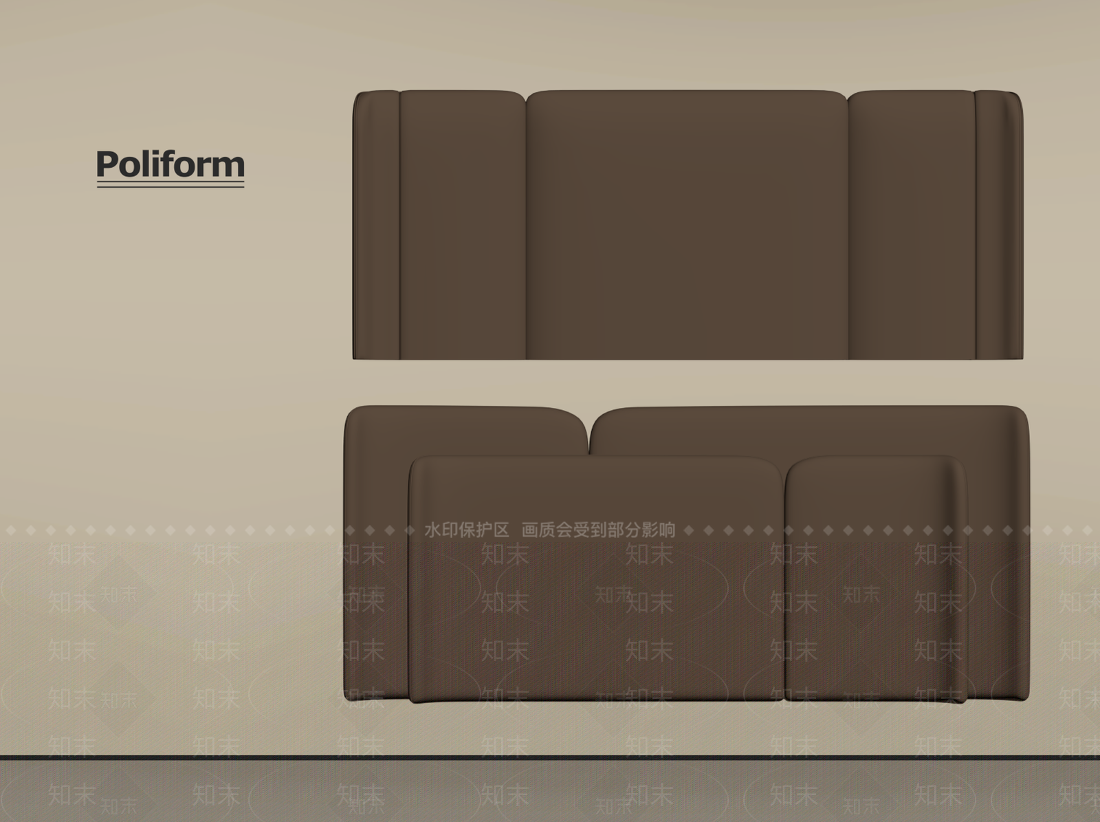 现代意式床品SU模型下载【ID:1196283659】