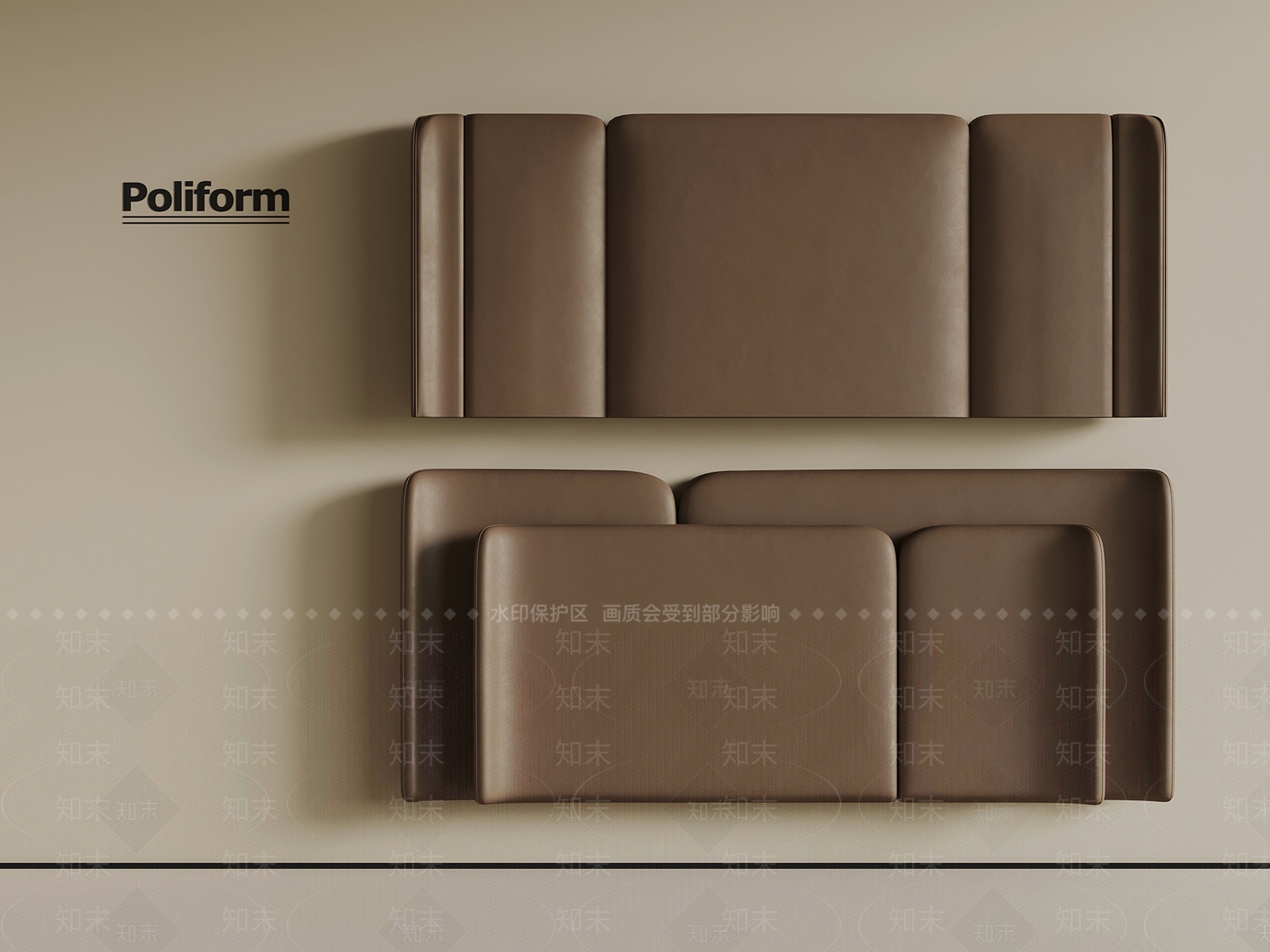 现代意式床品SU模型下载【ID:1196283659】