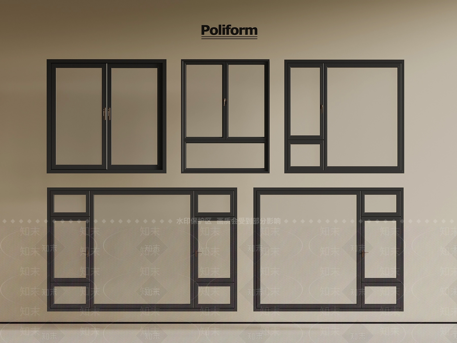 现代平开窗3D模型下载【ID:1196287162】