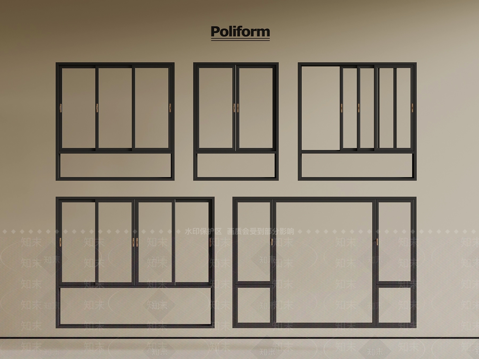 现代平开窗3D模型下载【ID:1196287404】