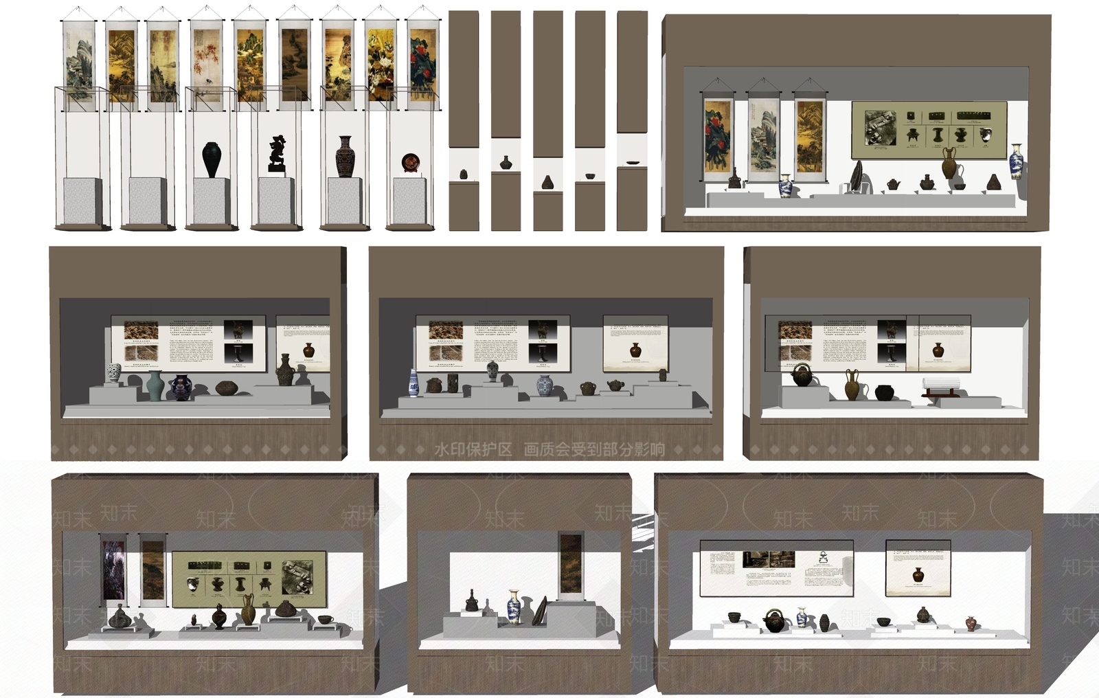 新中式现代博物馆SU模型下载【ID:1196287455】