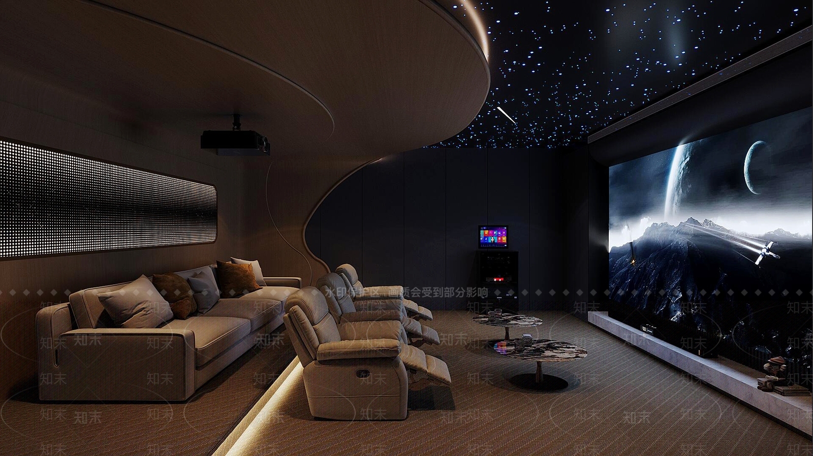 现代影音室3D模型下载【ID:1196289468】