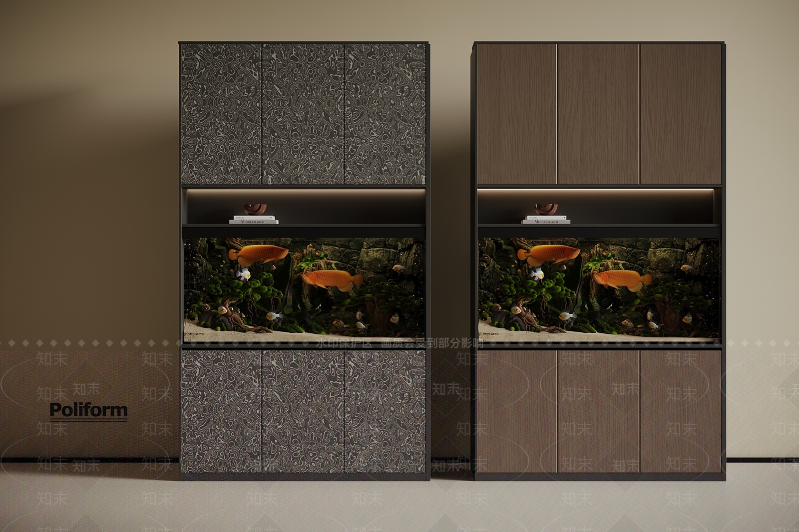 意式鱼缸SU模型下载【ID:1196290257】